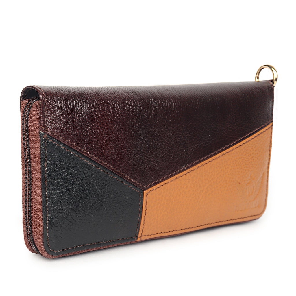 Premium Brown Leather Long Clutch Wallet