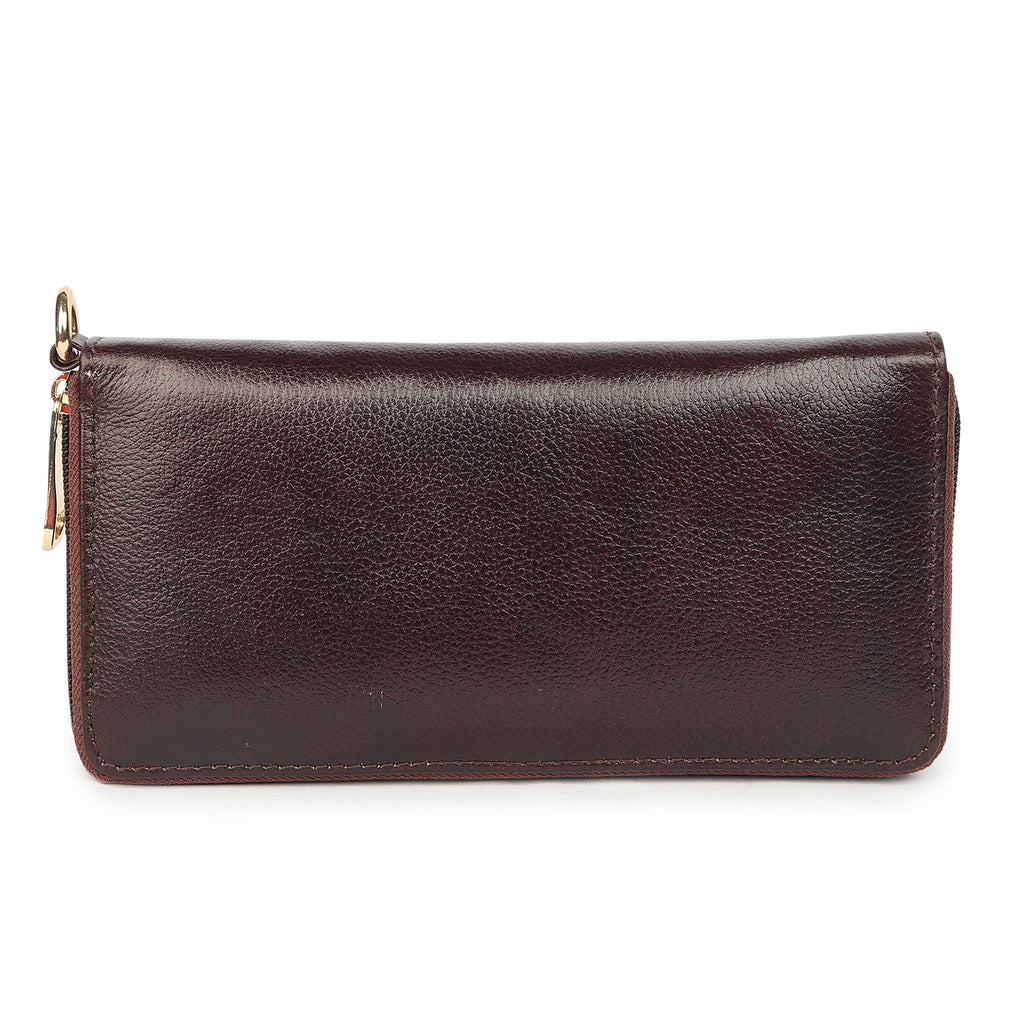 Premium Brown Leather Long Clutch Wallet