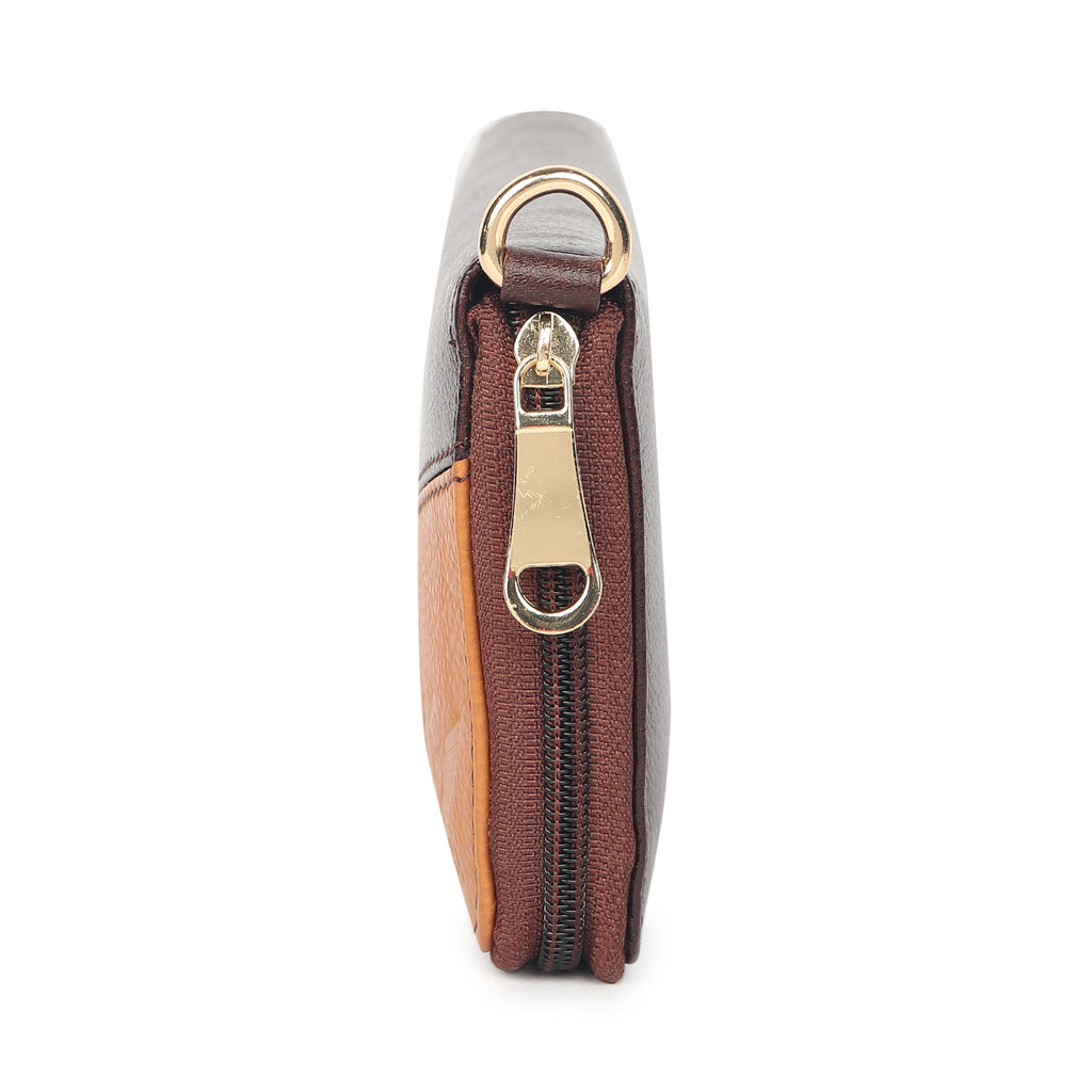 Premium Brown Leather Long Clutch Wallet
